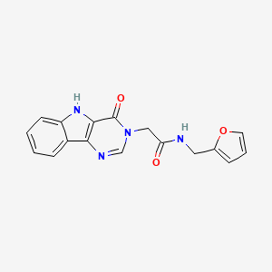 molecular formula C17H14N4O3 B2540967 N-(2-furylmethyl)-2-(4-oxo-4,5-dihydro-3H-pyrimido[5,4-b]indol-3-yl)acetamide CAS No. 1105203-14-2