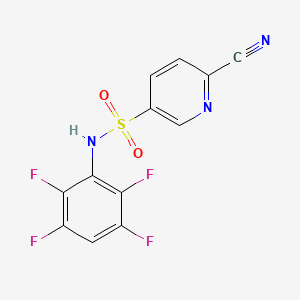 molecular formula C12H5F4N3O2S B2540977 6-Cyano-N-(2,3,5,6-tetrafluorophenyl)pyridine-3-sulfonamide CAS No. 1607252-77-6