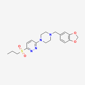 molecular formula C19H24N4O4S B2540978 3-[4-(1,3-苯并二氧杂环-5-基甲基)哌嗪-1-基]-6-(丙基磺酰基)吡啶二嗪 CAS No. 1105213-37-3