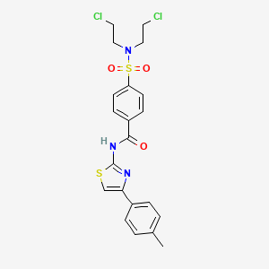 4-[bis(2-chloroethyl)sulfamoyl]-N-[4-(4-methylphenyl)-1,3-thiazol-2-yl]benzamide