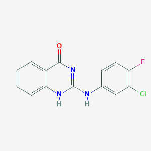 molecular formula C14H9ClFN3O B254099 2-(3-chloro-4-fluoroanilino)-1H-quinazolin-4-one 
