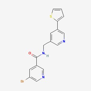 5-bromo-N-((5-(thiophen-2-yl)pyridin-3-yl)methyl)nicotinamide