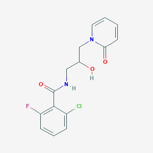 molecular formula C15H14ClFN2O3 B2540997 2-chloro-6-fluoro-N-(2-hydroxy-3-(2-oxopyridin-1(2H)-yl)propyl)benzamide CAS No. 1797187-94-0