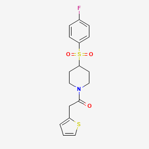 1-(4-((4-Fluorophenyl)sulfonyl)piperidin-1-yl)-2-(thiophen-2-yl)ethanone