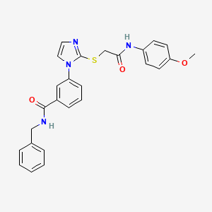 N-benzyl-3-(2-((2-((4-methoxyphenyl)amino)-2-oxoethyl)thio)-1H-imidazol-1-yl)benzamide