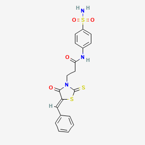 (Z)-3-(5-benzylidene-4-oxo-2-thioxothiazolidin-3-yl)-N-(4-sulfamoylphenyl)propanamide