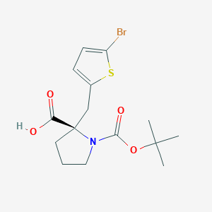 molecular formula C15H20BrNO4S B2541021 Boc-(R)-alpha-(5-bromo-2-thiophenylmethyl)-proline CAS No. 959578-36-0