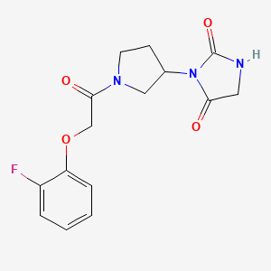 3-(1-(2-(2-Fluorophenoxy)acetyl)pyrrolidin-3-yl)imidazolidine-2,4-dione