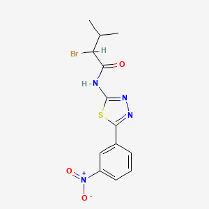 molecular formula C13H13BrN4O3S B2541025 2-bromo-3-methyl-N-[5-(3-nitrophenyl)-1,3,4-thiadiazol-2-yl]butanamide CAS No. 391226-10-1