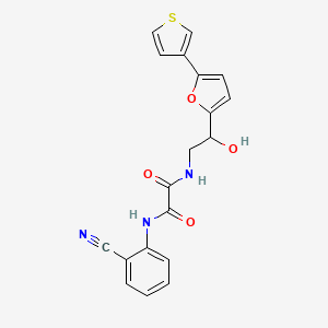 molecular formula C19H15N3O4S B2541026 N1-(2-cyanophenyl)-N2-(2-hydroxy-2-(5-(thiophen-3-yl)furan-2-yl)ethyl)oxalamide CAS No. 2034345-42-9