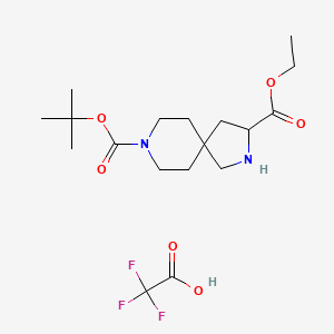 molecular formula C18H29F3N2O6 B2541027 8-O-Tert-butyl 3-O-ethyl 2,8-diazaspiro[4.5]decane-3,8-dicarboxylate;2,2,2-trifluoroacetic acid CAS No. 2580179-30-0