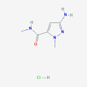 molecular formula C6H11ClN4O B2541033 3-Amino-N,1-dimethyl-1H-pyrazole-5-carboxamide hydrochloride CAS No. 2219369-05-6