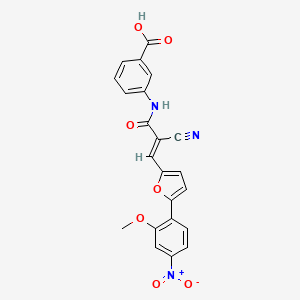 3-[[(E)-2-cyano-3-[5-(2-methoxy-4-nitrophenyl)furan-2-yl]prop-2-enoyl]amino]benzoic acid