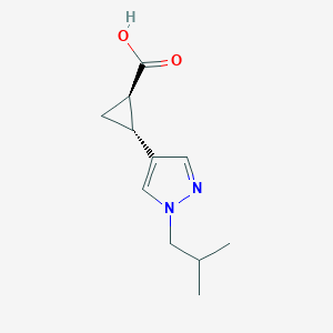(1R,2R)-2-[1-(2-Methylpropyl)pyrazol-4-yl]cyclopropane-1-carboxylic acid
