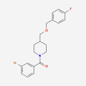 molecular formula C20H21BrFNO2 B2541039 （3-溴苯基）（4-（（4-氟苄基）氧基）甲基）哌啶-1-基）甲酮 CAS No. 1396877-66-9
