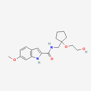 molecular formula C18H24N2O4 B2541043 N-((1-(2-hydroxyethoxy)cyclopentyl)methyl)-6-methoxy-1H-indole-2-carboxamide CAS No. 2320608-27-1