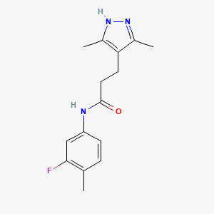 3-(3,5-dimethyl-1H-pyrazol-4-yl)-N-(3-fluoro-4-methylphenyl)propanamide