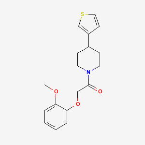 molecular formula C18H21NO3S B2541057 2-(2-Methoxyphenoxy)-1-(4-(thiophen-3-yl)piperidin-1-yl)ethanone CAS No. 1421531-06-7