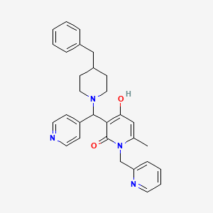 3-((4-benzylpiperidin-1-yl)(pyridin-4-yl)methyl)-4-hydroxy-6-methyl-1-(pyridin-2-ylmethyl)pyridin-2(1H)-one