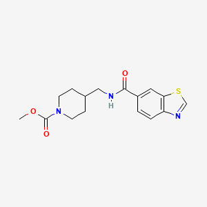 molecular formula C16H19N3O3S B2541061 Methyl 4-((benzo[d]thiazole-6-carboxamido)methyl)piperidine-1-carboxylate CAS No. 1797613-69-4