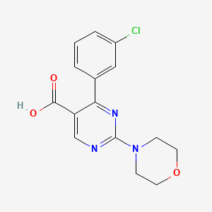 molecular formula C15H14ClN3O3 B2541063 4-(3-Chlorophenyl)-2-morpholin-4-ylpyrimidine-5-carboxylic acid CAS No. 1798680-79-1