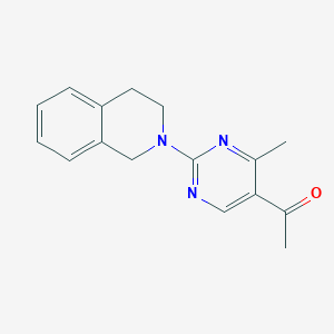 molecular formula C16H17N3O B2541072 1-[2-(3,4-dihydroisoquinolin-2(1H)-yl)-4-methylpyrimidin-5-yl]ethanone CAS No. 903475-61-6