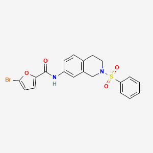 molecular formula C20H17BrN2O4S B2541077 5-溴-N-(2-(苯磺酰基)-1,2,3,4-四氢异喹啉-7-基)呋喃-2-甲酰胺 CAS No. 954639-00-0