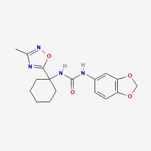 molecular formula C17H20N4O4 B2541079 N-1,3-benzodioxol-5-yl-N'-[1-(3-methyl-1,2,4-oxadiazol-5-yl)cyclohexyl]urea CAS No. 1421583-86-9