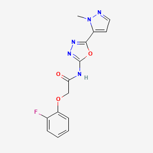 molecular formula C14H12FN5O3 B2541080 2-(2-fluorophenoxy)-N-(5-(1-methyl-1H-pyrazol-5-yl)-1,3,4-oxadiazol-2-yl)acetamide CAS No. 1170414-30-8