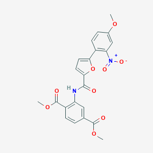 molecular formula C22H18N2O9 B254109 Dimethyl 2-{[5-(4-methoxy-2-nitrophenyl)-2-furoyl]amino}terephthalate 