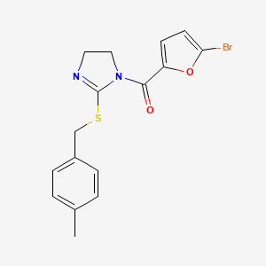 (5-bromofuran-2-yl)(2-((4-methylbenzyl)thio)-4,5-dihydro-1H-imidazol-1-yl)methanone