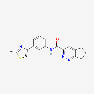 molecular formula C18H16N4OS B2541102 N-[3-(2-Methyl-1,3-thiazol-4-yl)phenyl]-6,7-dihydro-5H-cyclopenta[c]pyridazine-3-carboxamide CAS No. 2415630-48-5