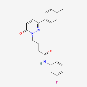 molecular formula C21H20FN3O2 B2541104 N-(3-fluorophenyl)-4-(6-oxo-3-(p-tolyl)pyridazin-1(6H)-yl)butanamide CAS No. 946267-53-4