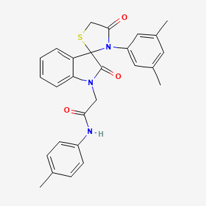 molecular formula C27H25N3O3S B2541107 2-(3'-(3,5-dimethylphenyl)-2,4'-dioxospiro[indoline-3,2'-thiazolidin]-1-yl)-N-(p-tolyl)acetamide CAS No. 894558-95-3
