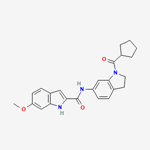 N-(1-(cyclopentanecarbonyl)indolin-6-yl)-6-methoxy-1H-indole-2-carboxamide