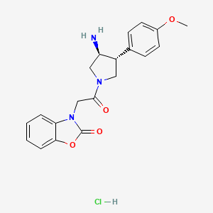 3-[2-[(3S,4R)-3-Amino-4-(4-methoxyphenyl)pyrrolidin-1-yl]-2-oxoethyl]-1,3-benzoxazol-2-one;hydrochloride