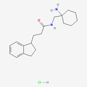 N-[(1-Aminocyclohexyl)methyl]-3-(2,3-dihydro-1H-inden-1-yl)propanamide;hydrochloride