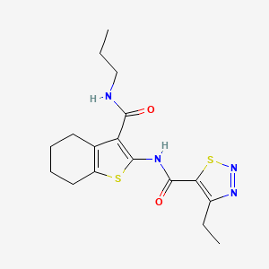 4-ethyl-N-(3-(propylcarbamoyl)-4,5,6,7-tetrahydrobenzo[b]thiophen-2-yl)-1,2,3-thiadiazole-5-carboxamide
