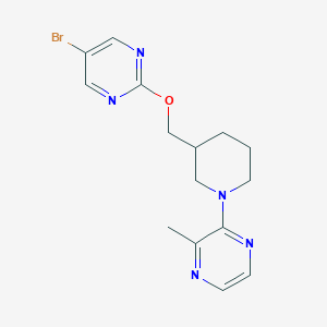 2-[3-[(5-Bromopyrimidin-2-yl)oxymethyl]piperidin-1-yl]-3-methylpyrazine