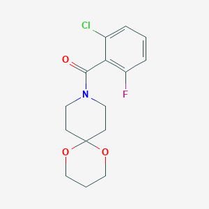 molecular formula C15H17ClFNO3 B2541126 (2-氯-6-氟苯基)(1,5-二氧杂-9-氮杂螺[5.5]十一环-9-基)甲酮 CAS No. 1328714-78-8