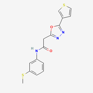 molecular formula C15H13N3O2S2 B2541128 N-(3-(methylthio)phenyl)-2-(5-(thiophen-3-yl)-1,3,4-oxadiazol-2-yl)acetamide CAS No. 1286725-09-4