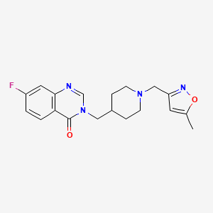 7-Fluoro-3-[[1-[(5-methyl-1,2-oxazol-3-yl)methyl]piperidin-4-yl]methyl]quinazolin-4-one