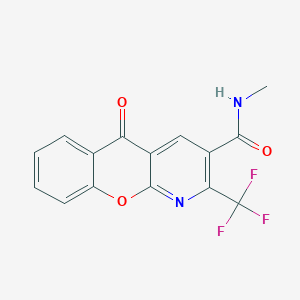 molecular formula C15H9F3N2O3 B2541138 N-メチル-5-オキソ-2-(トリフルオロメチル)-5H-クロメノ[2,3-b]ピリジン-3-カルボキサミド CAS No. 241127-00-4