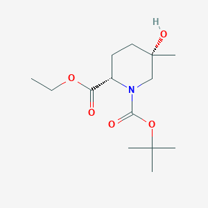 molecular formula C14H25NO5 B2541141 trans-1-tert-Butyl 2-ethyl 5-hydroxy-5-methylpiperidine-1,2-dicarboxylate CAS No. 1445951-27-8