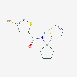 molecular formula C14H14BrNOS2 B2541142 4-Brom-N-(1-(Thien-2-yl)cyclopentyl)thiophen-2-carboxamid CAS No. 2034326-51-5