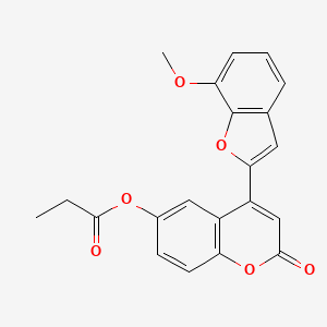 molecular formula C21H16O6 B2541144 4-(7-methoxybenzofuran-2-yl)-2-oxo-2H-chromen-6-yl propionate CAS No. 898429-87-3