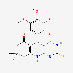 8,8-dimethyl-2-(methylsulfanyl)-5-(3,4,5-trimethoxyphenyl)-5,8,9,10-tetrahydropyrimido[4,5-b]quinoline-4,6(3H,7H)-dione