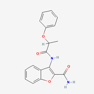 molecular formula C18H16N2O4 B2541151 3-(2-Phenoxypropanamido)benzofuran-2-carboxamide CAS No. 898373-58-5