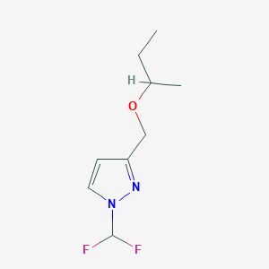 molecular formula C9H14F2N2O B2541159 3-(sec-butoxymethyl)-1-(difluoromethyl)-1H-pyrazole CAS No. 1855950-49-0