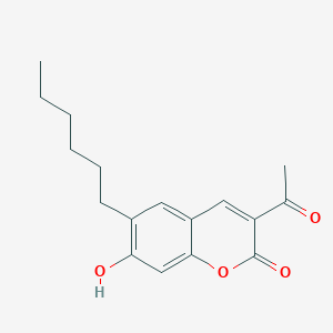 3-acetyl-6-hexyl-7-hydroxy-2H-chromen-2-one